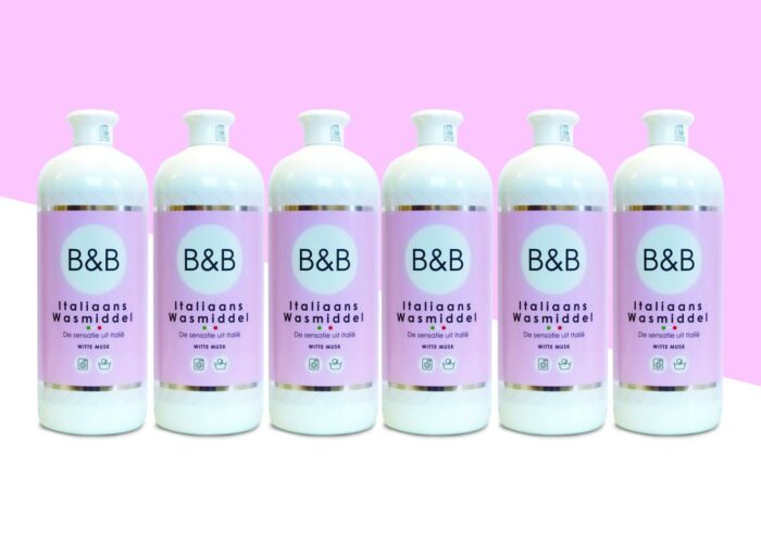 B&B Italiaans Wasmiddel Voordeel doos Witte Musk 6stuks van 1000ML